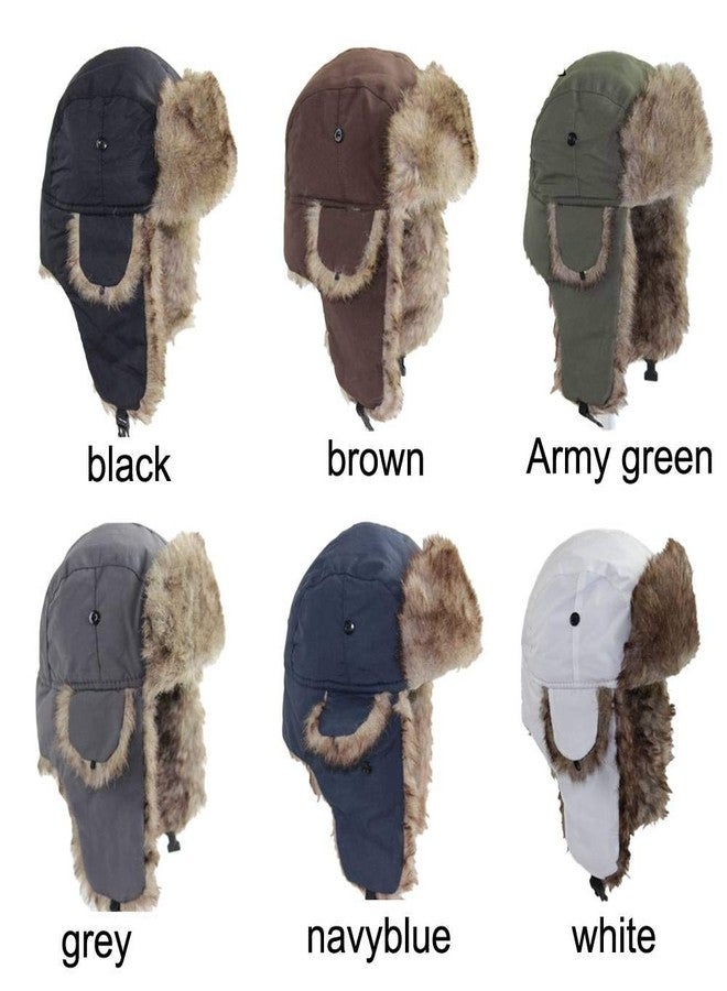 ASWER Trapper Warm Russian Trooper Hat Winter Skiing Cap Women Men Windproof Navyblue - Image 2